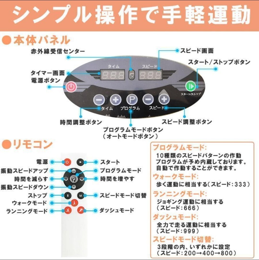 振動マシン ブルブル 3d ウェーブパワーフィットネス ステッパー フィットネス ダイエット 人気 女性 ダイエット器具 ぶるぶる 効果 ミニ_購入時の商品説明画像