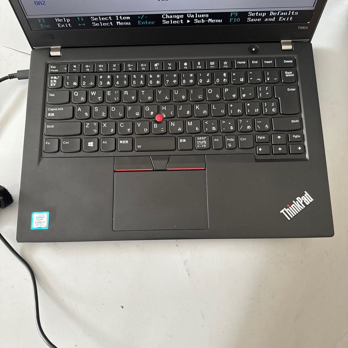 JXJK4176 Lenovo T480s /Core i7-8550U 1.80GHz/ メモリ:24GB / SSD：512GB/カメラ /動作未確認/BIOS確認済_画像2