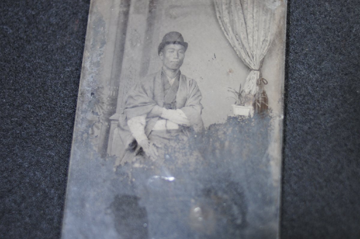 1-3486[ стекло фотография / старый фотография ] Meiji период 30 год персона история изучение для ценный материалы 2 листов 
