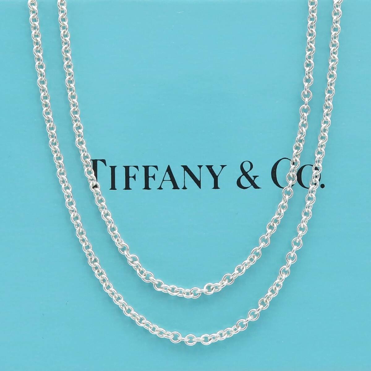 【送料無料】 美品 Tiffany&Co. ティファニー ロング シルバー ネックレス チェーン 70cm SV925 メンズ レディース MA2_画像1