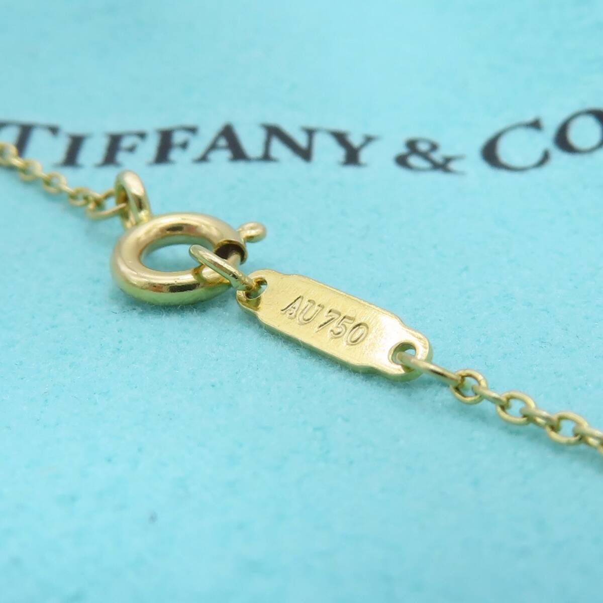 【送料無料】 未使用 Tiffany&Co. ティファニー イエロー ゴールド ミディアム ネックレス チェーン AU750 K18 46cm HA67_画像6