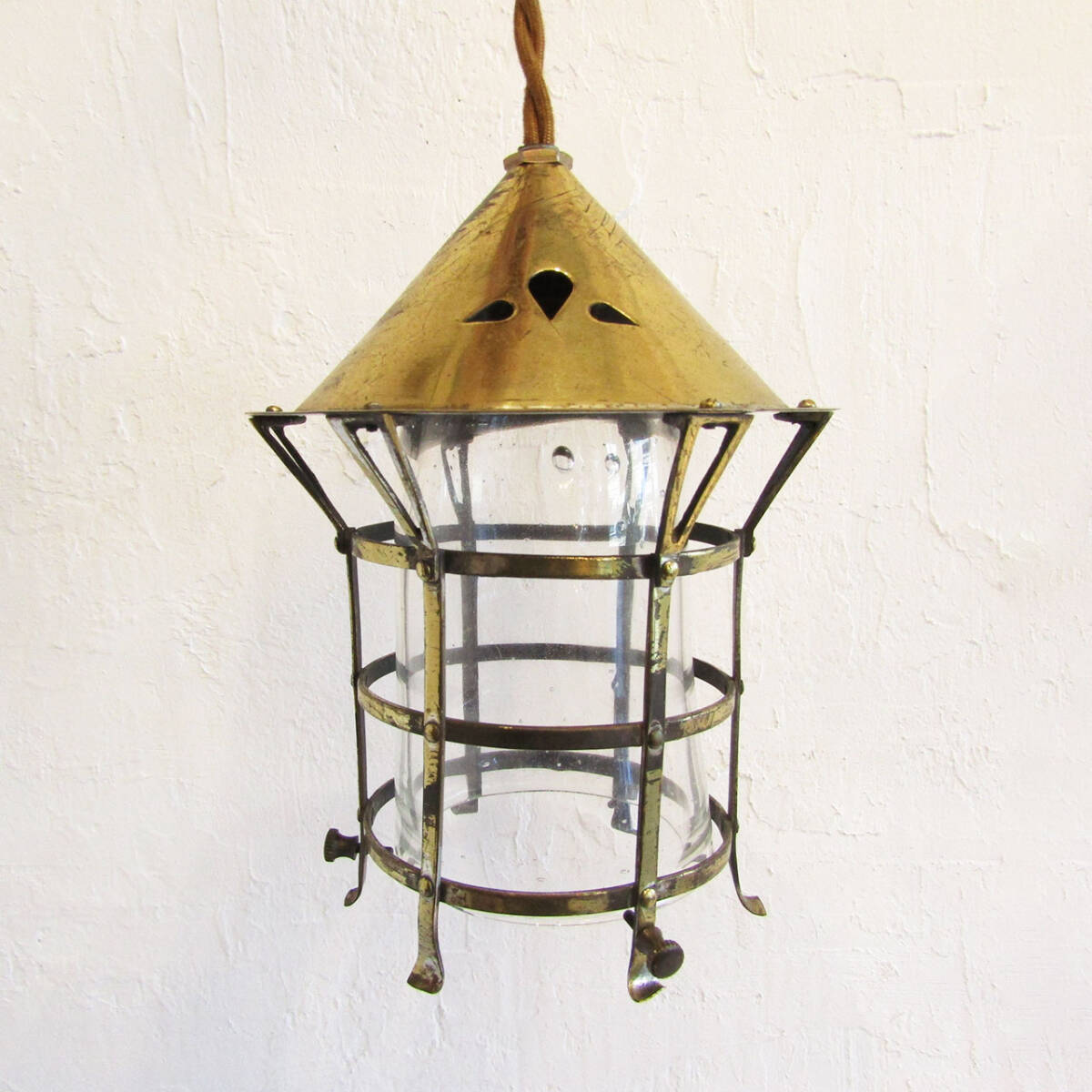 ★1900s UK Antique Arts And Crafts Brass Lantern_画像1