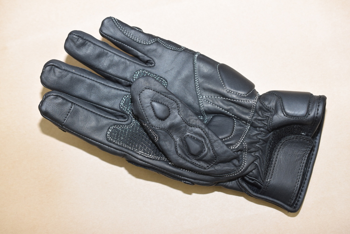 * postage 198 jpy *... cow leather bike glove * protect * Short black 02L certainly . leather quality 