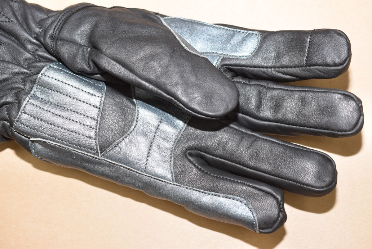 * postage 198 jpy * cow leather bike glove * protect * gray L size certainly . leather quality smartphone Touch correspondence 