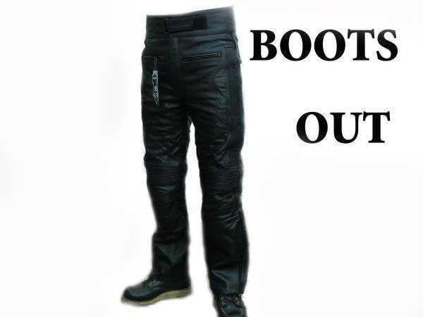 ★合皮とはレベルが違うレザーパンツ★ツーリング/BOOTS OUT★柔らかいバッファローレザー採用　サイズ選択可④_画像1