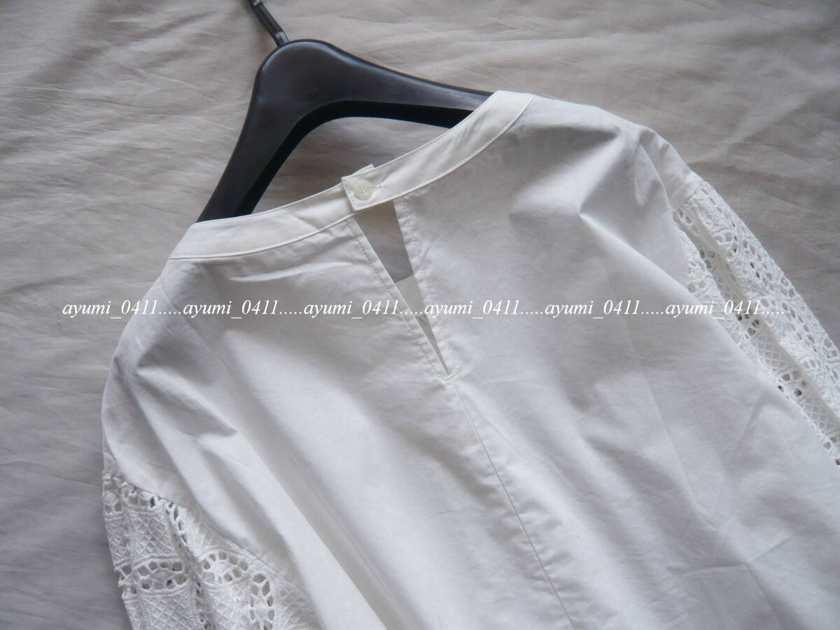 * unused *SIMPLICITE Iena sisters / white white * embroidery race sleeve pull over blouse / lavatory */ free size /simplisite.