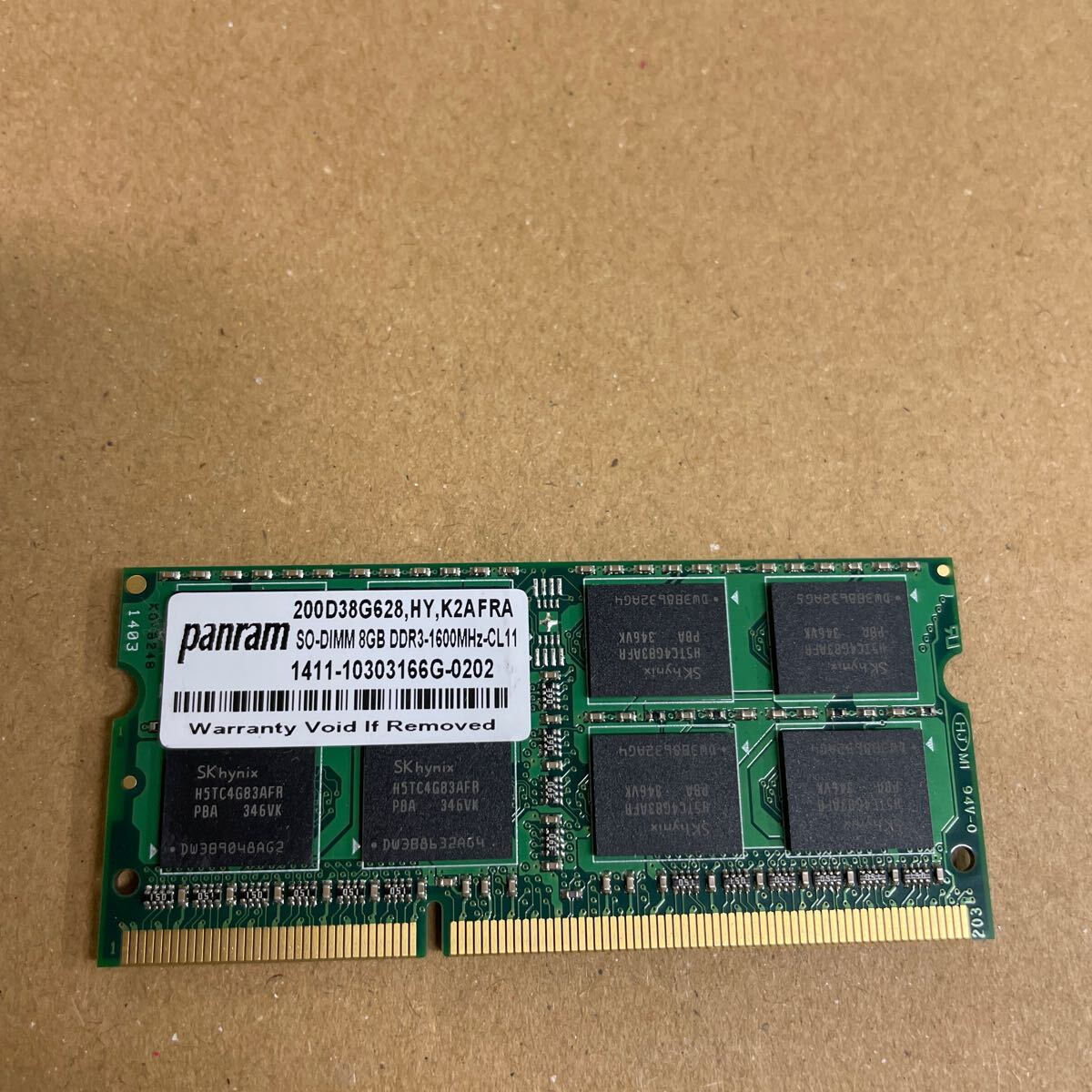 ワ70 Panram ノートPCメモリ 8GB DDR3-1600MHz 1枚の画像1