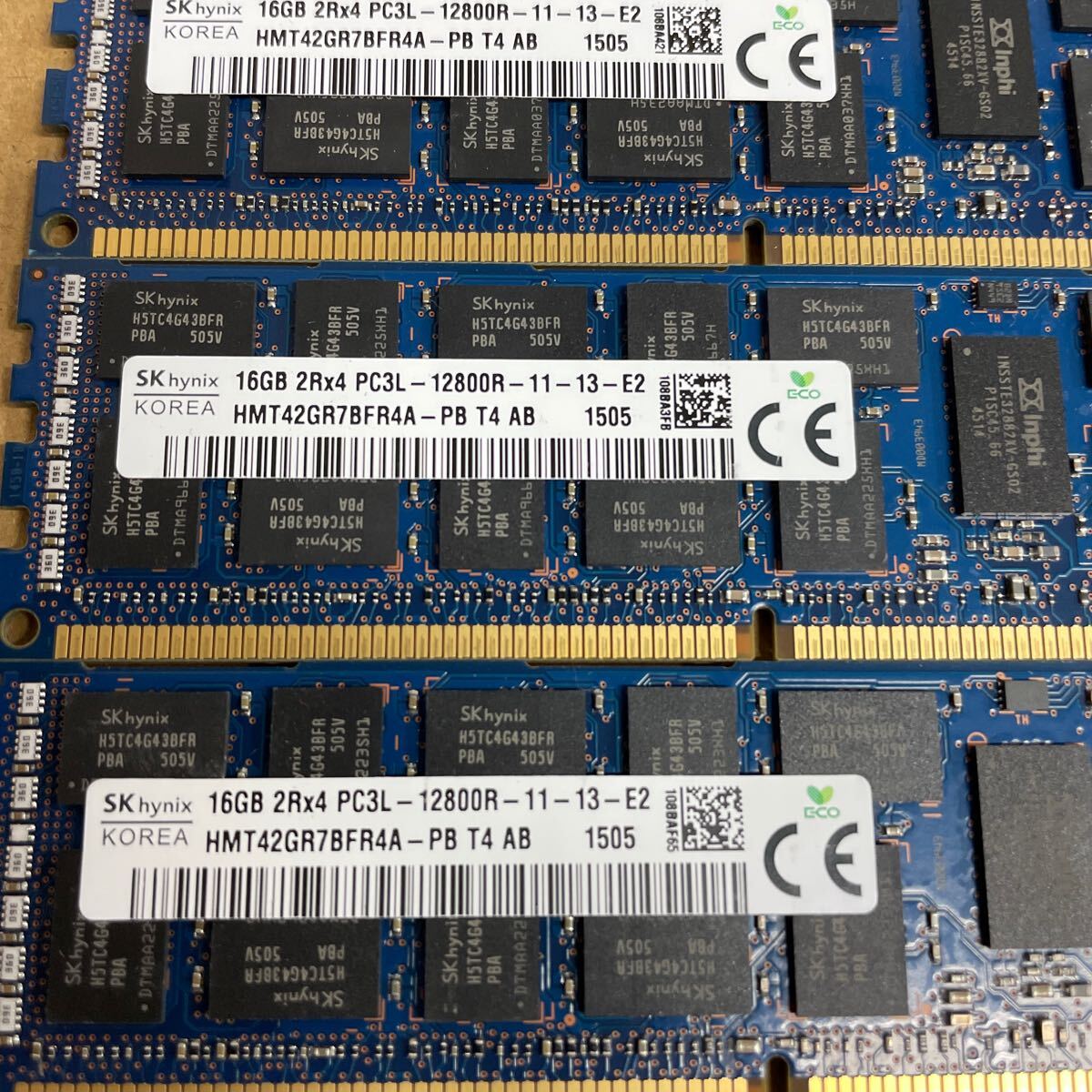 ワ76 SKhynix デスクトップ用メモリ 16GB 2Rx4 PC3L-12800R 6枚の画像3