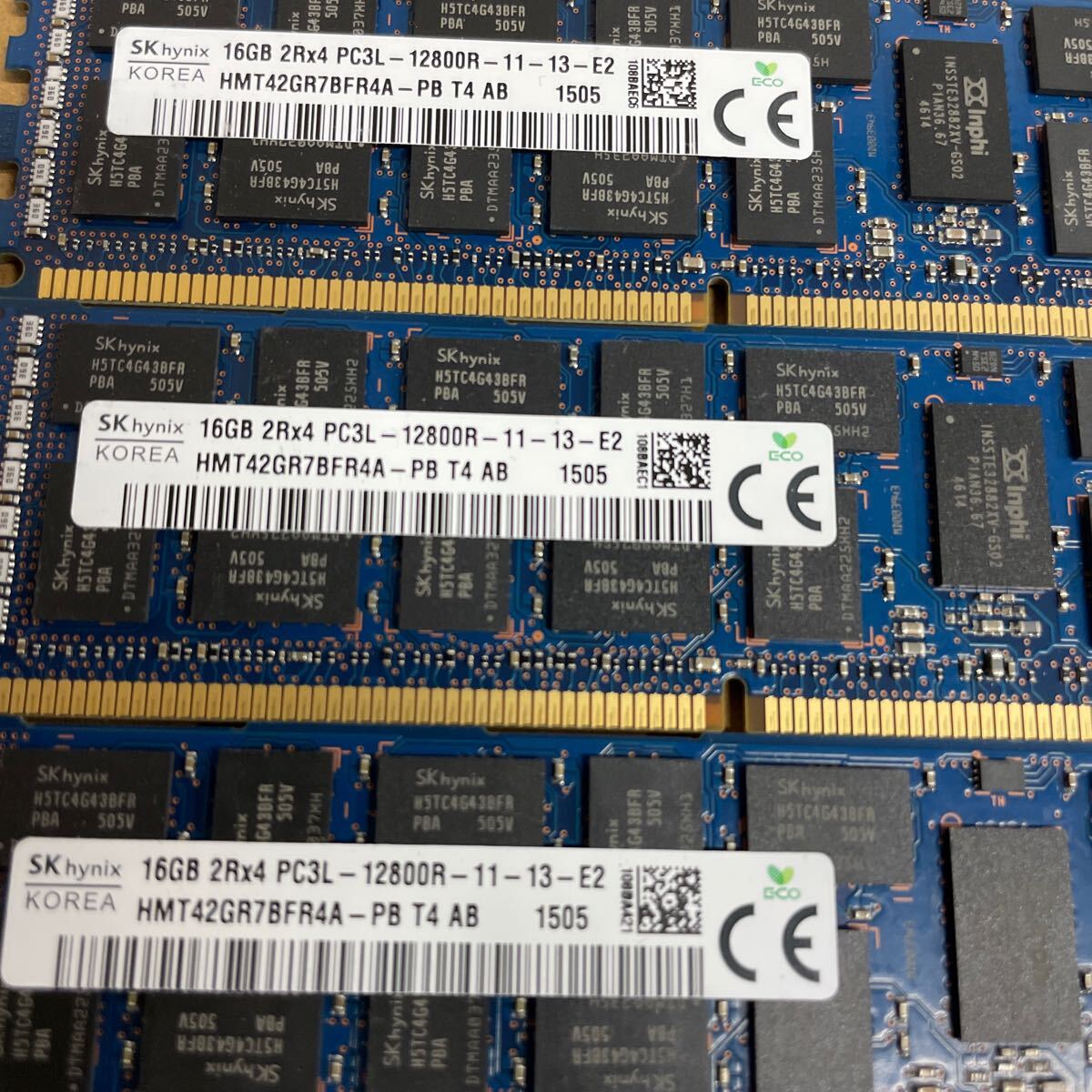 ワ76 SKhynix デスクトップ用メモリ 16GB 2Rx4 PC3L-12800R 6枚の画像4