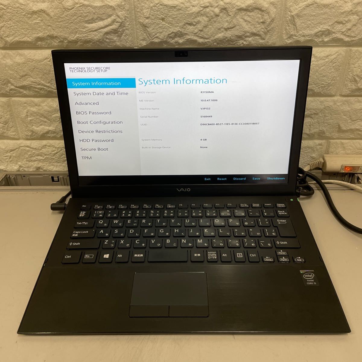 ン41 SONY VAIO VJP132 VJP132C11N Core i5第5世代 メモリ4GB ジャンクの画像9