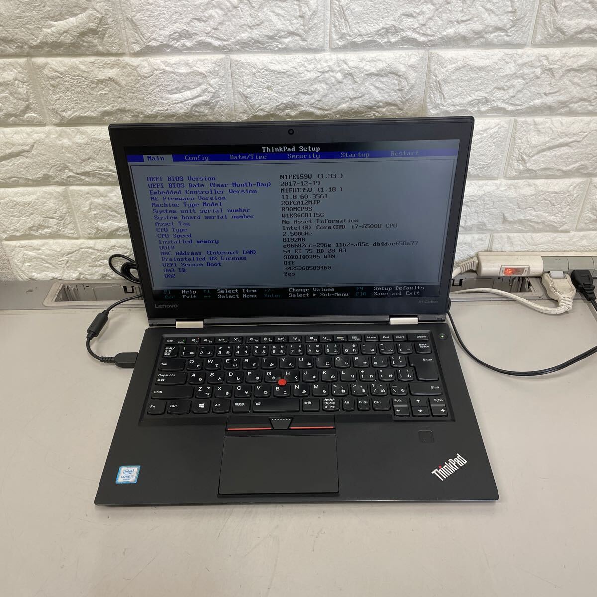 イ77 Lenovo ThinkPad X1 carbon Core i7 6500U メモリ8GBの画像8