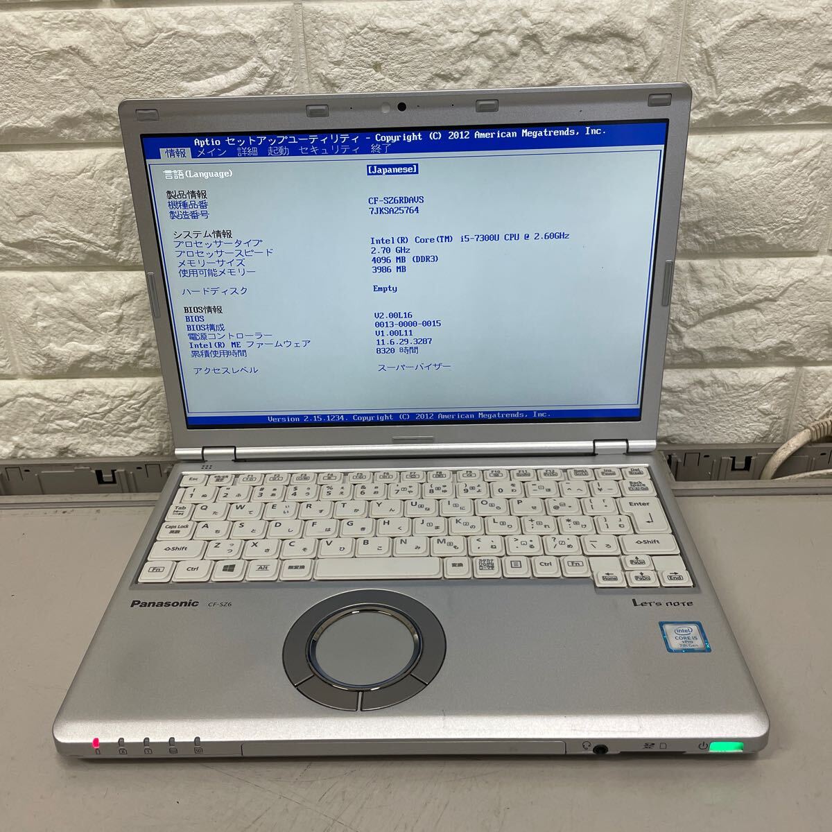 イ97 Panasonic Letsnote CF-SZ6 Core i5 7300U メモリ4GB _画像9