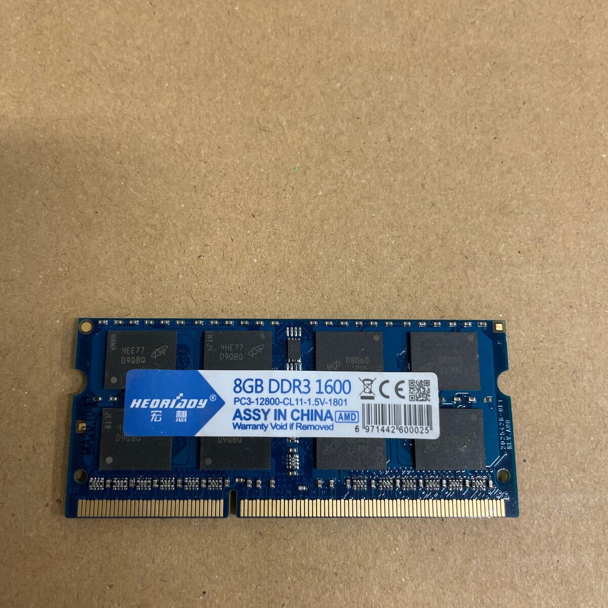 ウ63 HEORIAOY ノートPCメモリ 8GB DDR3-1600 1枚_画像1