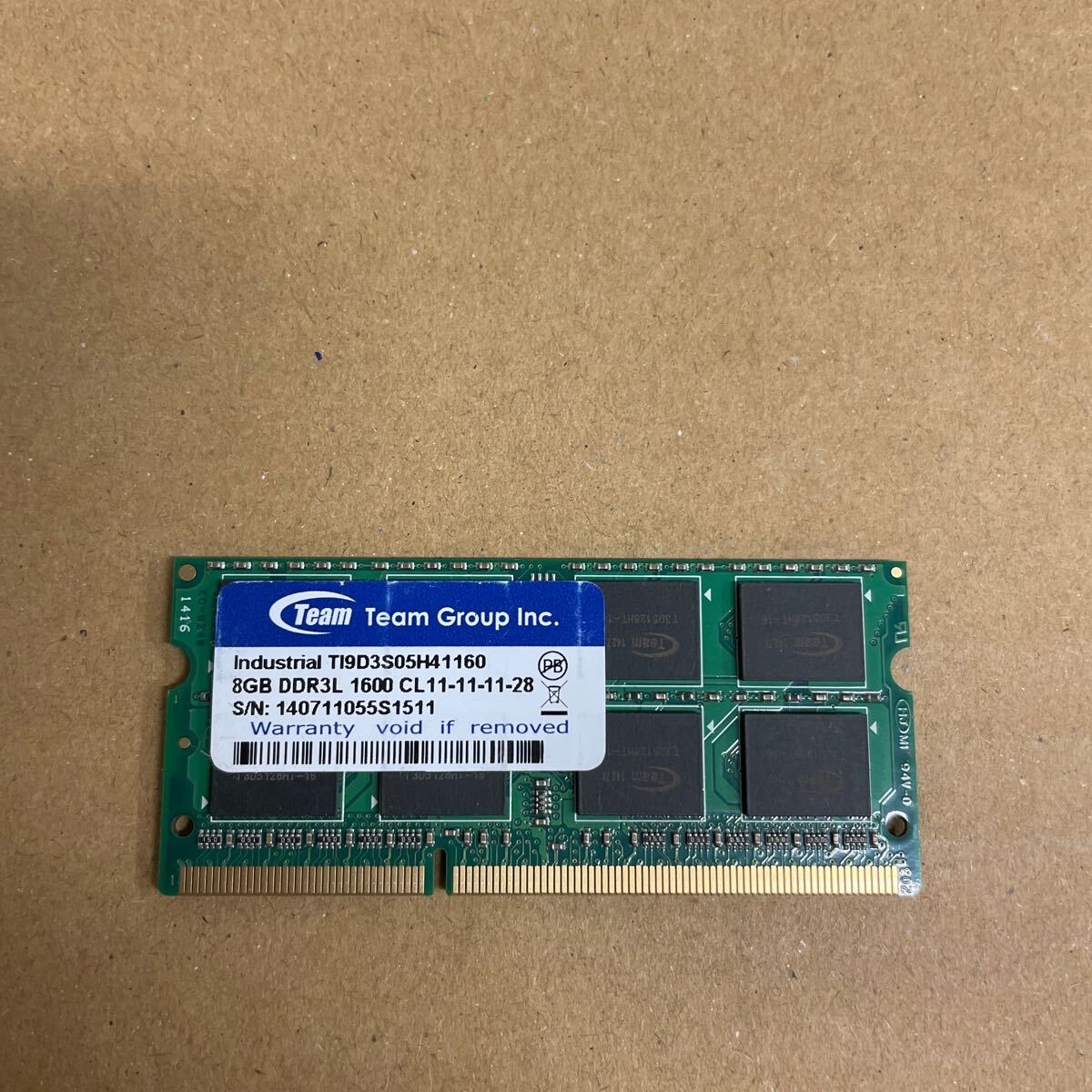 ウ66 Team ノートPCメモリ 8GB DDR3L-1600 1枚 の画像1