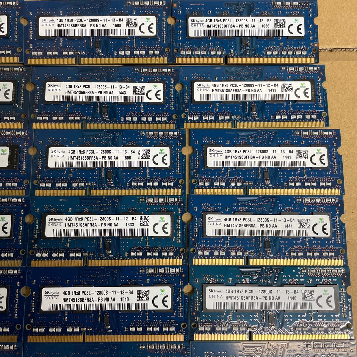 ウ87 SK hynix ノートPCメモリ 4GB 1Rx8 PC3L-12800S 63枚_画像4