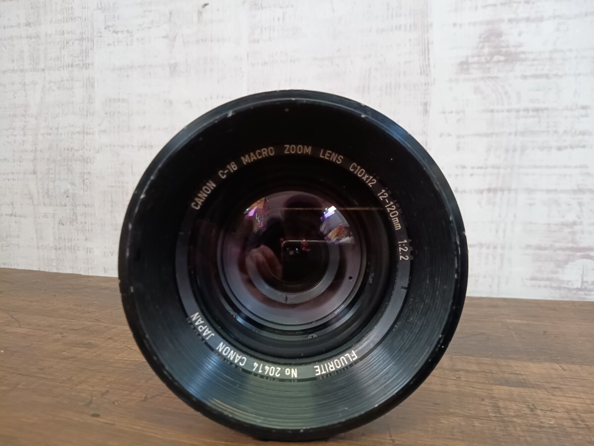 C29 希少　Canon　SYSTEM-A-SOUND16 用　LENS レンズ　フィルムカメラ　シネカメラ　C-16 MACRO ZOOM C10×12 12-120mm 1:2.2 ジャンク_画像1