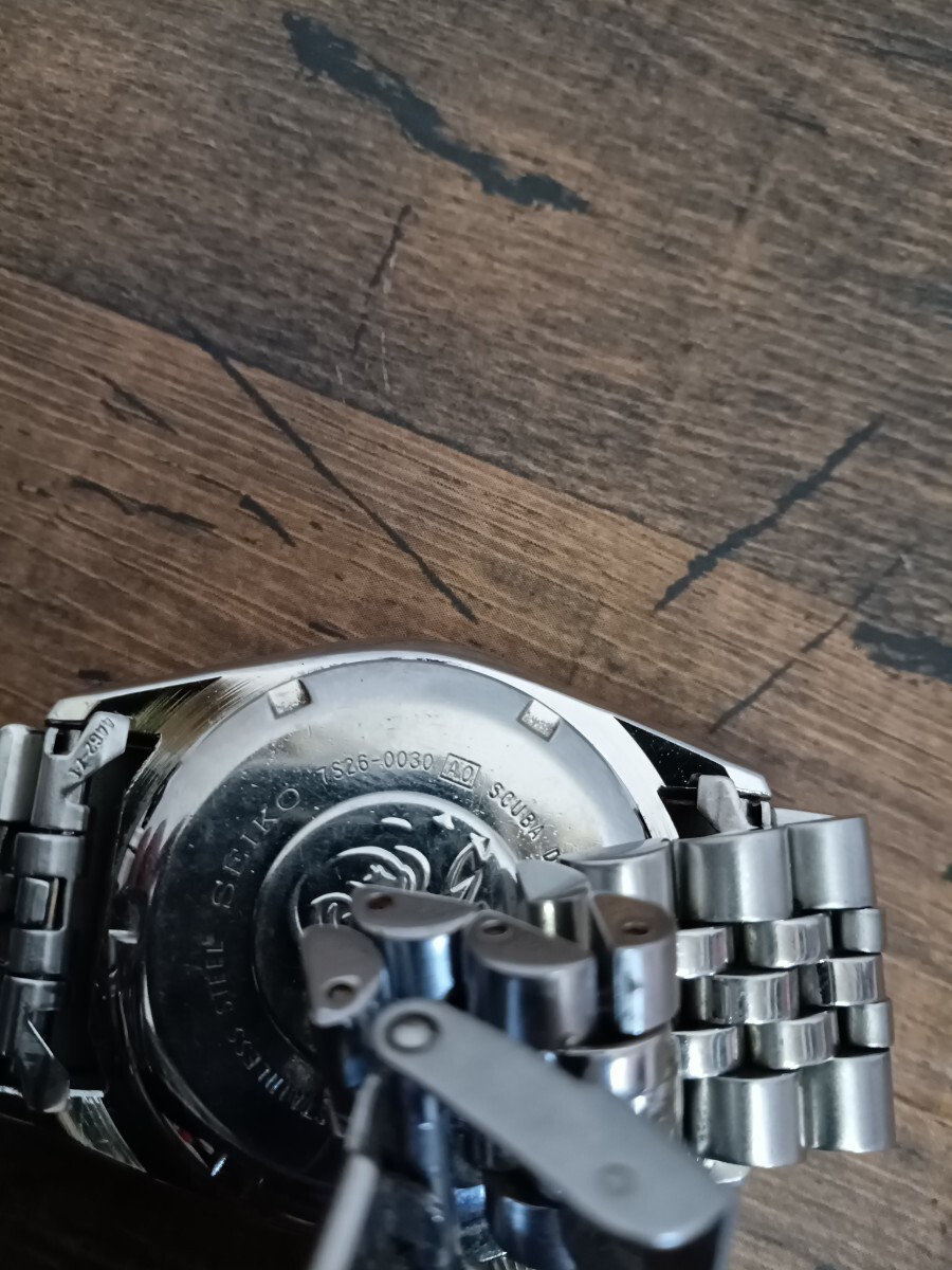 C16 SEIKO セイコー 腕時計 7S26-0030 AT/自動巻 ブラックボーイ ダイバーズ 200M メンズ 時計 クオーツ 200M防水 現状品の画像7