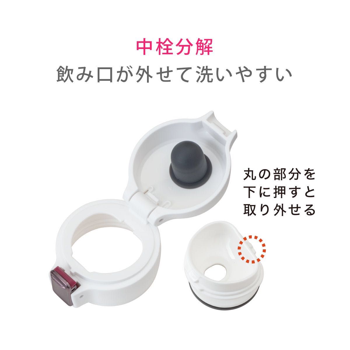 【展示品・未使用】Airlist 超軽量ワンタッチボトル 810ml ホワイト