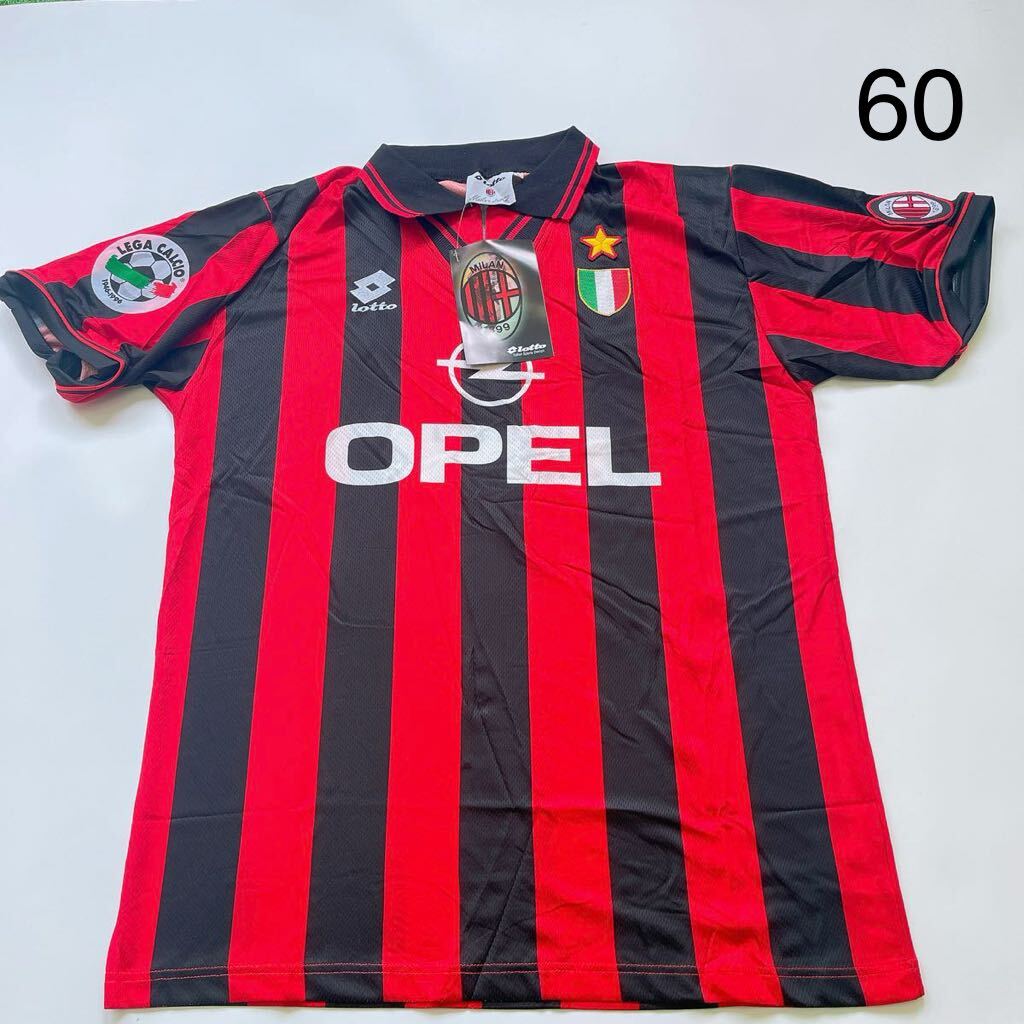 3SB163 【未使用】ACミラン サッカーユニフォーム lotto OPEL A.C.Milan Lサイズ タグ付き 現状品_画像1