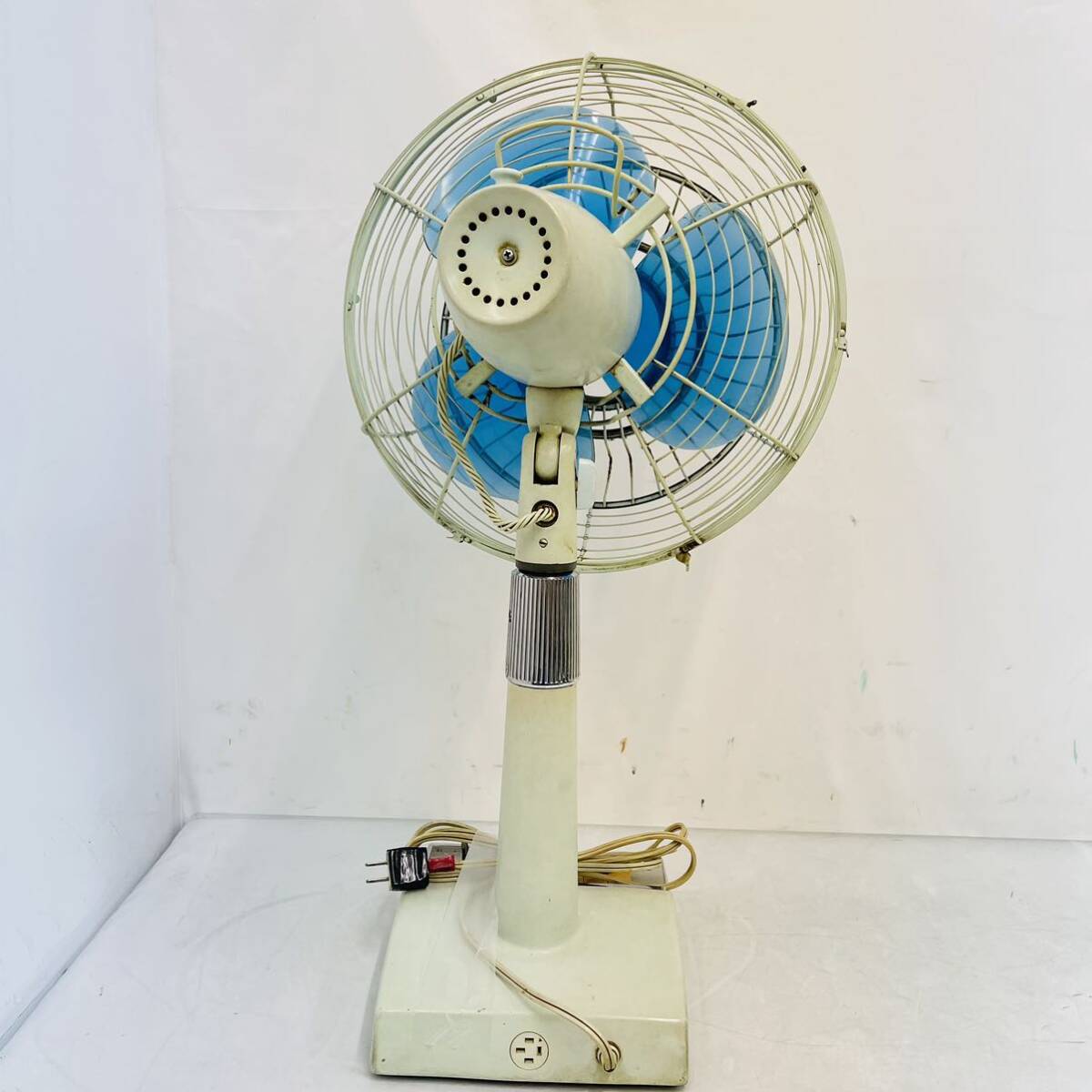 3SC128 National National electric fan 30HD rare yawing 3 sheets wings root blue Showa Retro that time thing consumer electronics used present condition goods operation not yet verification 