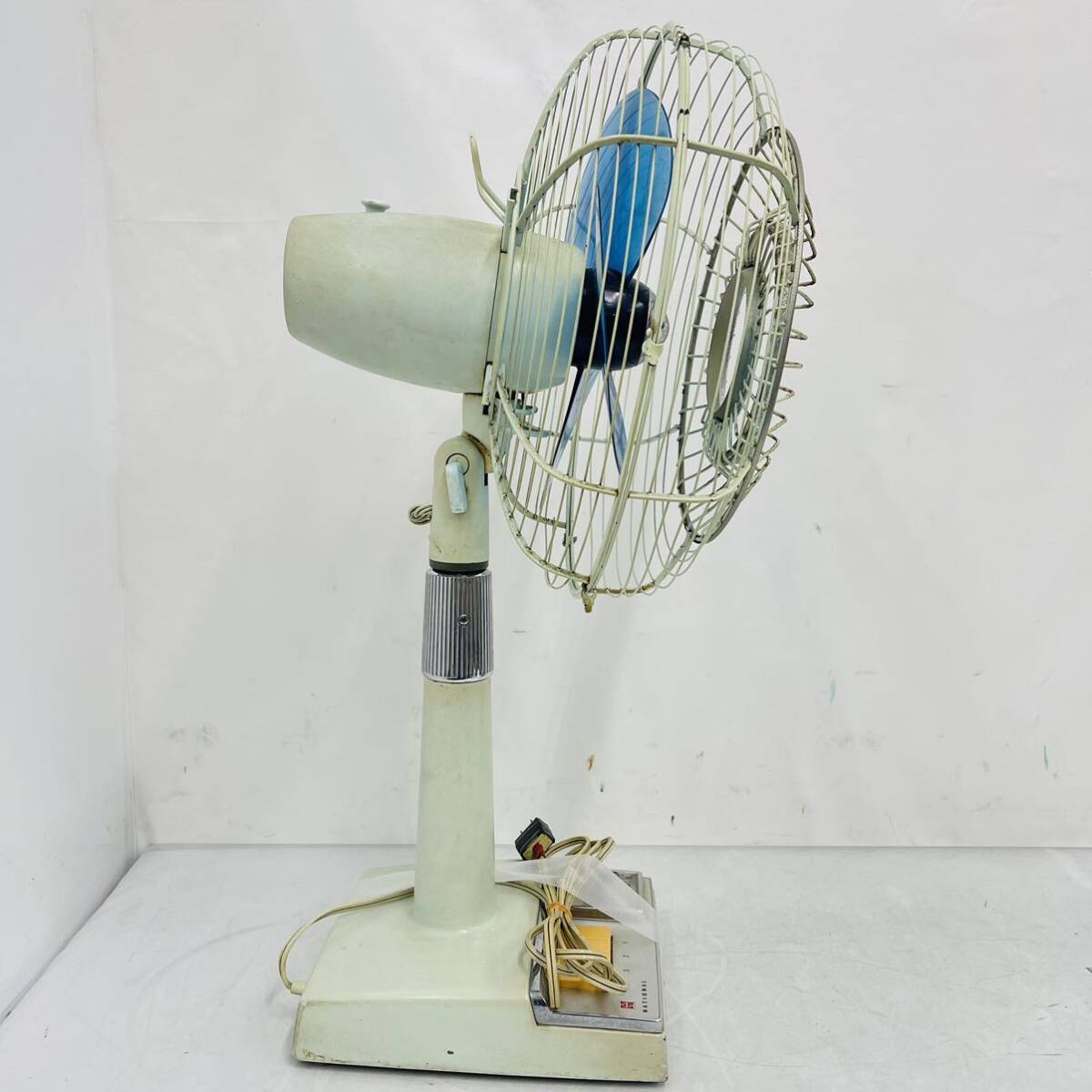 3SC128 National National electric fan 30HD rare yawing 3 sheets wings root blue Showa Retro that time thing consumer electronics used present condition goods operation not yet verification 