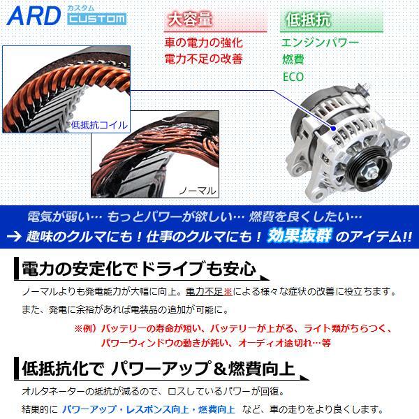 プレオ　L275B　L285B　低抵抗・高出力 オルタネーター　80A　【低抵抗・大容量】_画像2