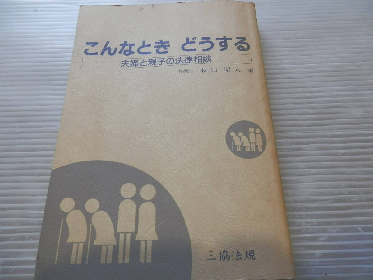 希少 絶版 昭和の法律古書 「こんなときどうする : 夫婦と親子の法律相談 」 秋山昭八 編、三協法規、1988年　*1223 _画像1