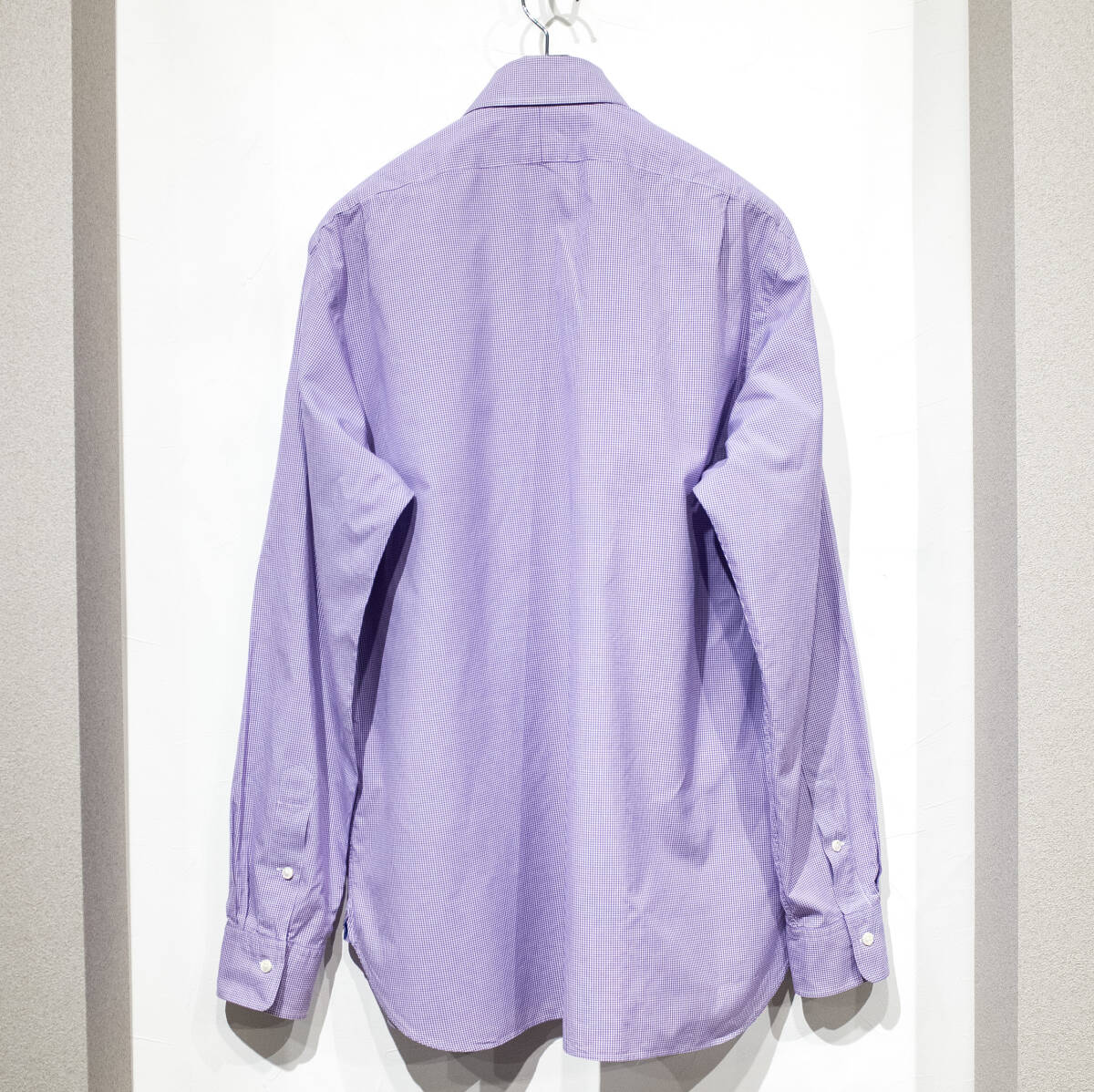 16 1/2（XL位） / 90年代 POLO RALPH LAUREN ポロ ラルフローレン REGENT リージェント チェック柄 紫 パープル 長袖ワイシャツ 古着の画像3