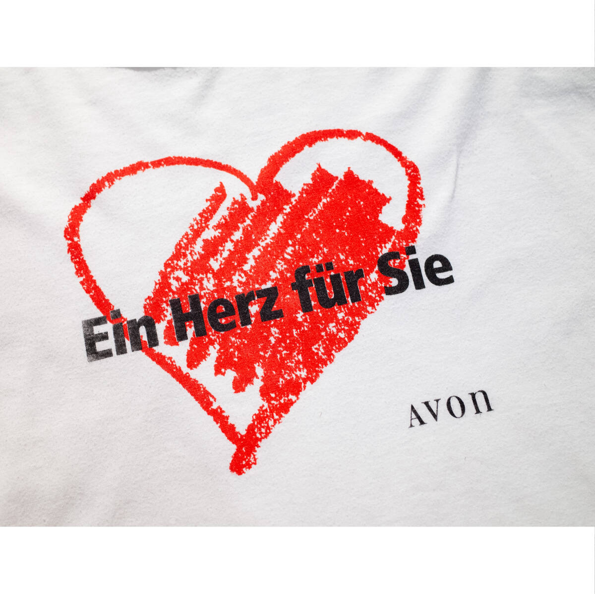 XL / PROMODORO ボディー AVON エイボン ロゴ プリント 白 Tシャツ ホワイト ein herz fr Sie レディース ドイツ語 ヨーロッパ _画像4