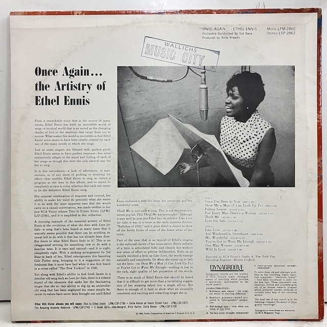 ●即決VOCAL LP Ethel Ennis / Once Again Lsp2862 jv6551 米オリジナル、Dg Stereo_画像2