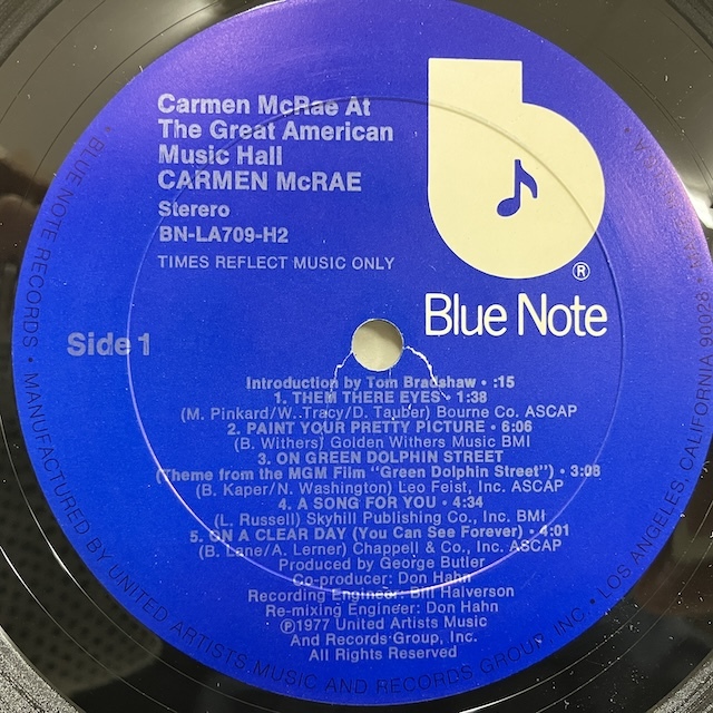 ●即決VOCAL LP Carmen McRae / At The Great American Music Hall BN-LA709-H2 jv6587 米オリジナル_画像6
