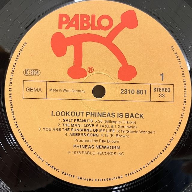 ●即決LP Phineas Newborn / Look Out 2310801 j40926 独オリジナル _画像3