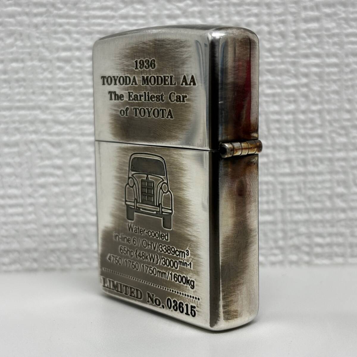 ＃269B ZIPPO ジッポ TOYOTA 100Millionth 1億台達成記念 100周年 オイルライター 喫煙具 喫煙グッズ 1936年 シリアル付き MODEL AAの画像4