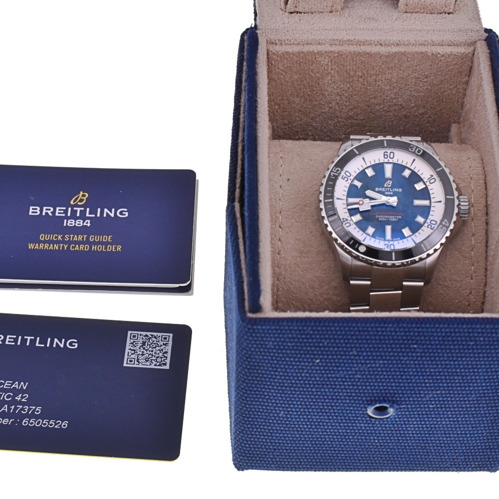  Breitling BREITLING A17375 Super Ocean 42 self-winding watch men's beautiful goods inside box * written guarantee attaching .A#130314