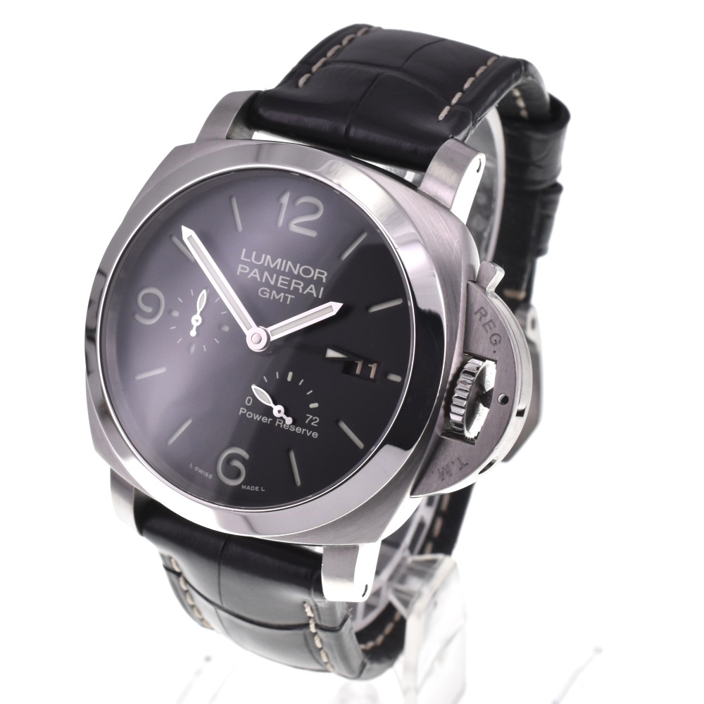 パネライ PANERAI PAM00321 ルミノールマリーナ1950 3デイズ GMT デイト 自動巻き メンズ 良品 内箱付き D#130743_画像2