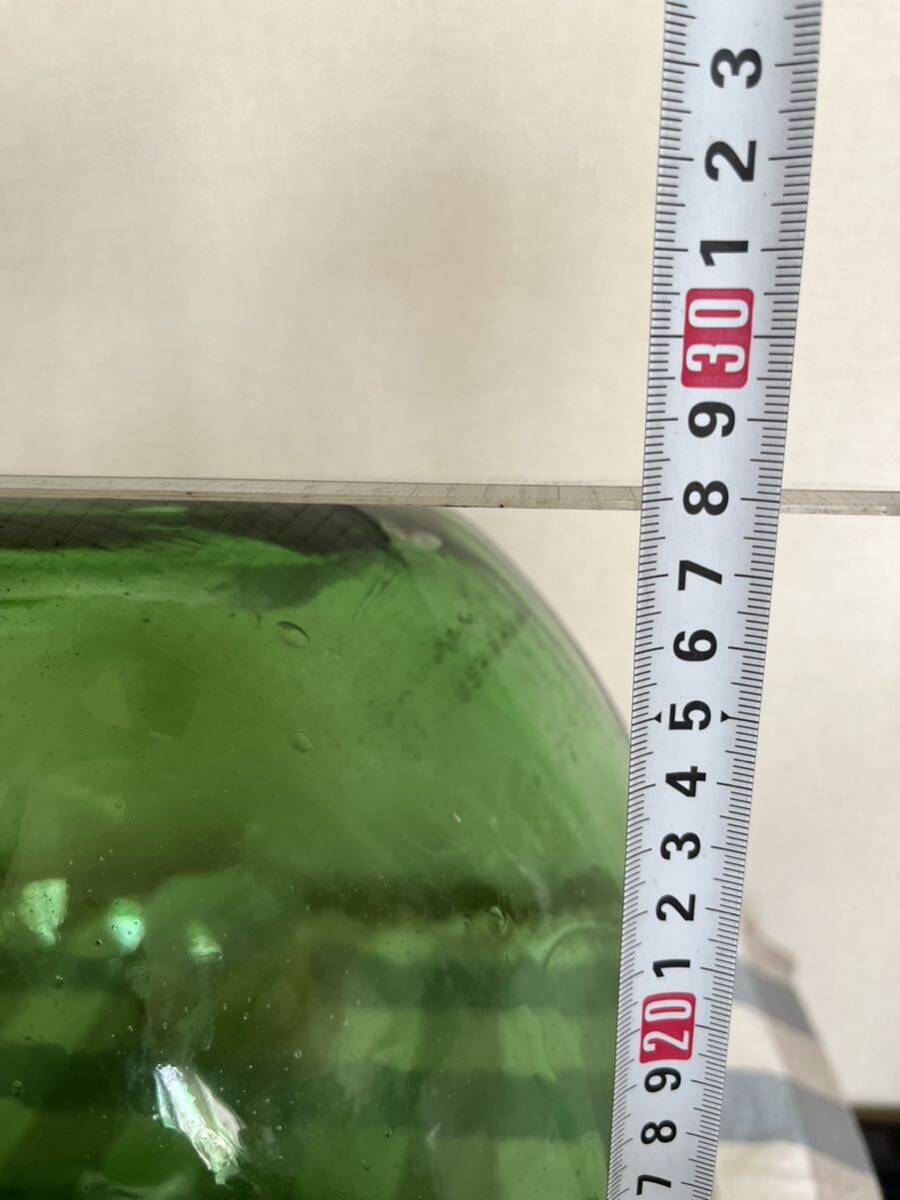 気泡たっぷり グリーン ガラス玉 管理A2391 インテリア オブジェ アンティーク レトロ 置物 昭和レトロ の画像8