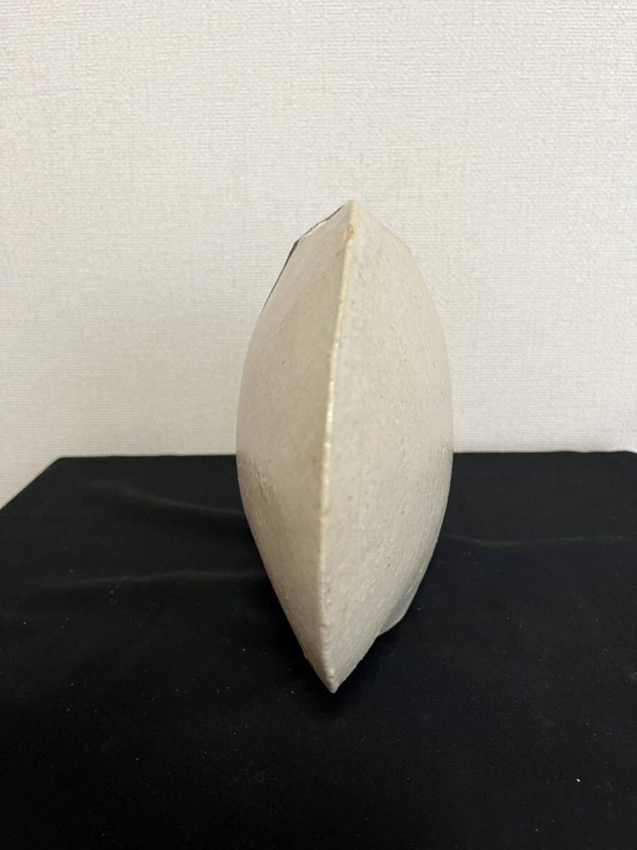 【在銘】陶器製 変形 花器 管理NO120 フラワーベース 花瓶 華道 華展 花展 いけばな 生け花_画像3