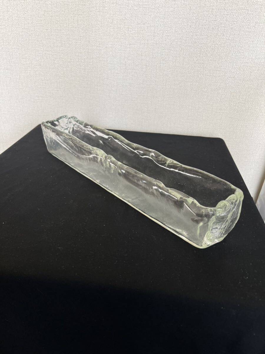ガラス製 ブルーガラス 花器 管理NO122 フラワーベース 華道 華展 花展 ガラス花器 いけばな の画像4