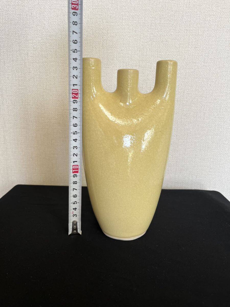陶器製 変形 花器 管理A2435 フラワーベース 花瓶 華道 華展 花展 いけばな 生け花 インテリア オブジェの画像9