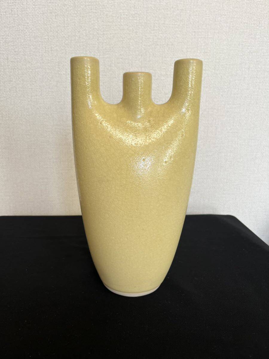陶器製 変形 花器 管理A2435 フラワーベース 花瓶 華道 華展 花展 いけばな 生け花 インテリア オブジェの画像4