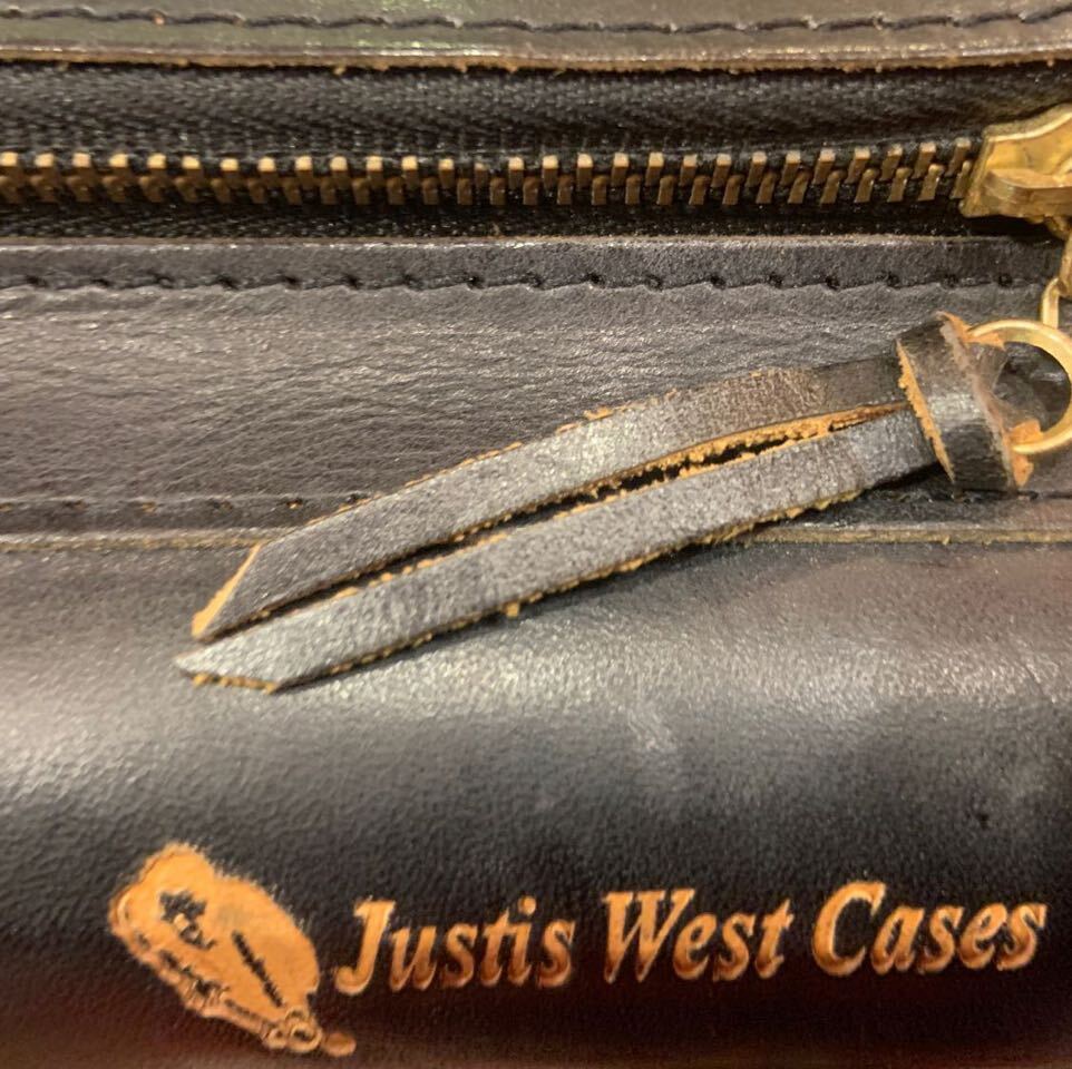 【超希少！レザーキューケース】Justis west casesビリヤード キュー ケース ジャスティス ウェスト 本革 サイドポケット付 ビンテージ の画像5