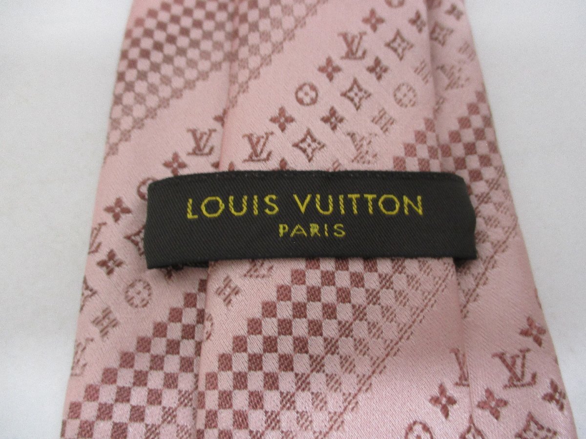 Louis Vuitton ルイヴィトン モノグラム柄ネクタイ ピンク 箱入り 幅９センチの画像5