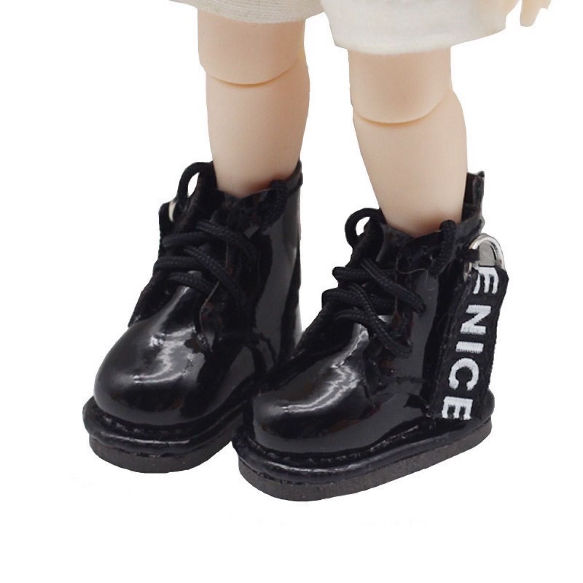 【ブーツ/黒】オビツ 11 ねんどろいどどーる 対応多数 黒 白 おしゃれ かっこいい 靴 シューズ