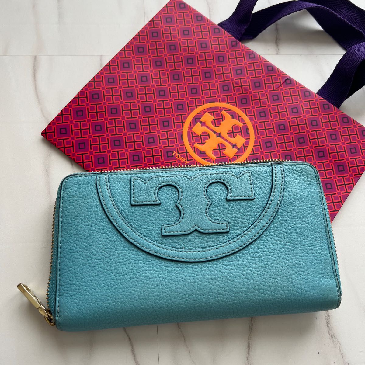 360 極上美品 TORYBURCH トリーバーチ 長財布 ラウンドファスナー