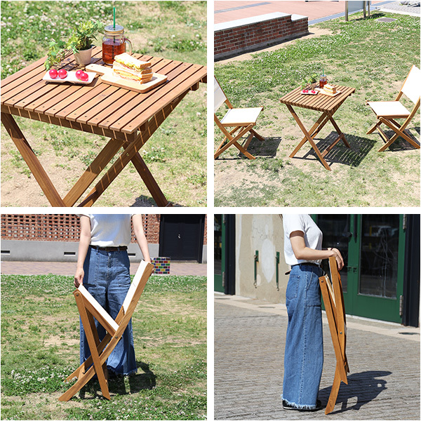  folding garden table * chair (3 point set ) popular material. Akashi a material . use | Alisa-a Leeza -SH-01-ALS3-GR-BR Brown 