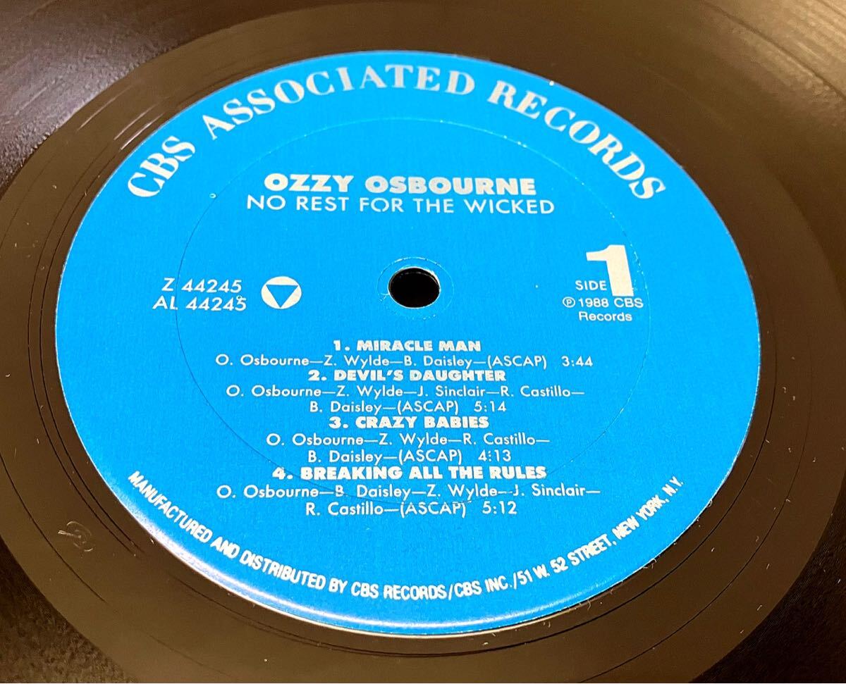 AC118404▲美品 US盤 OZZY OSBOURNE/NO REST FOR THE WICKED LPレコード オジー・オズボーンの画像4