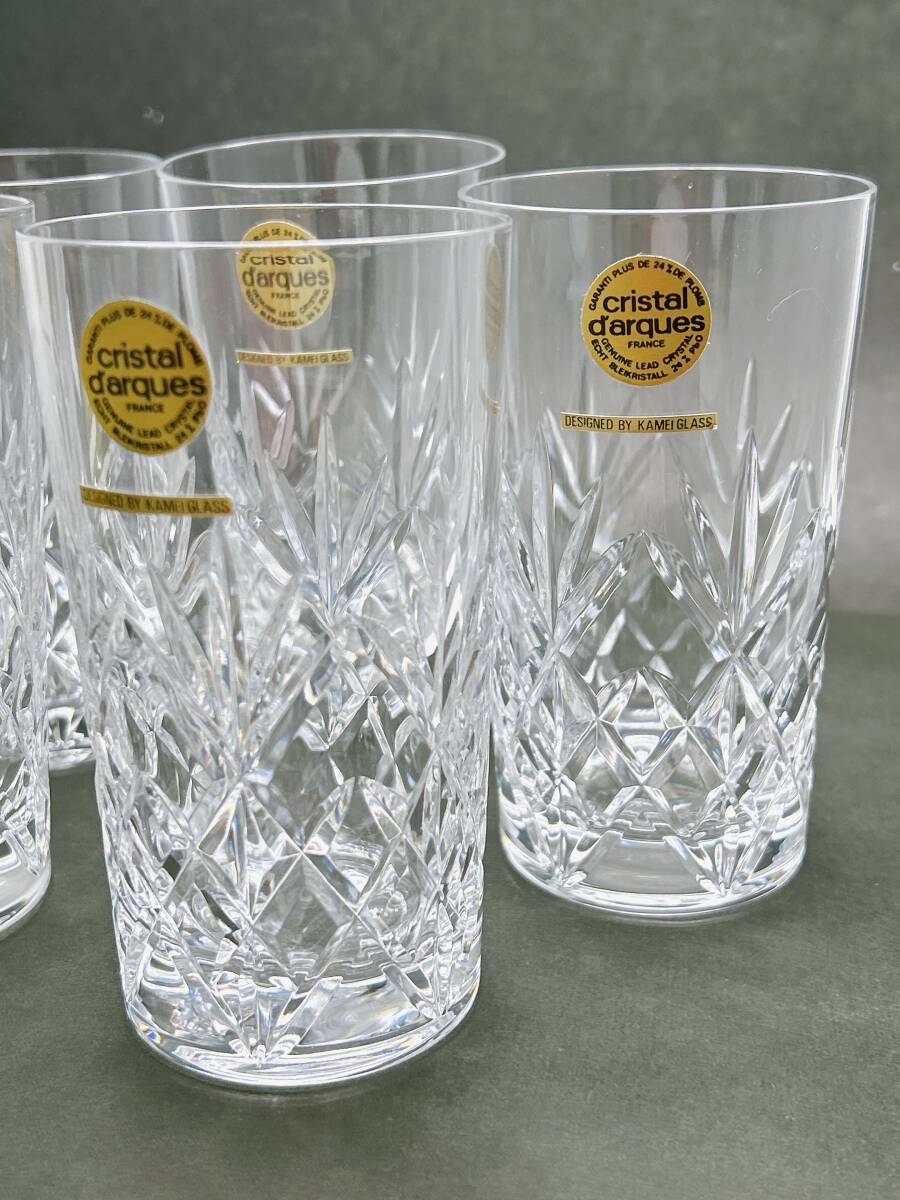 【08】cristal darques/クリスタルダルク　タンブラー5客セット クリスタルガラス 未使用保管品 _画像5