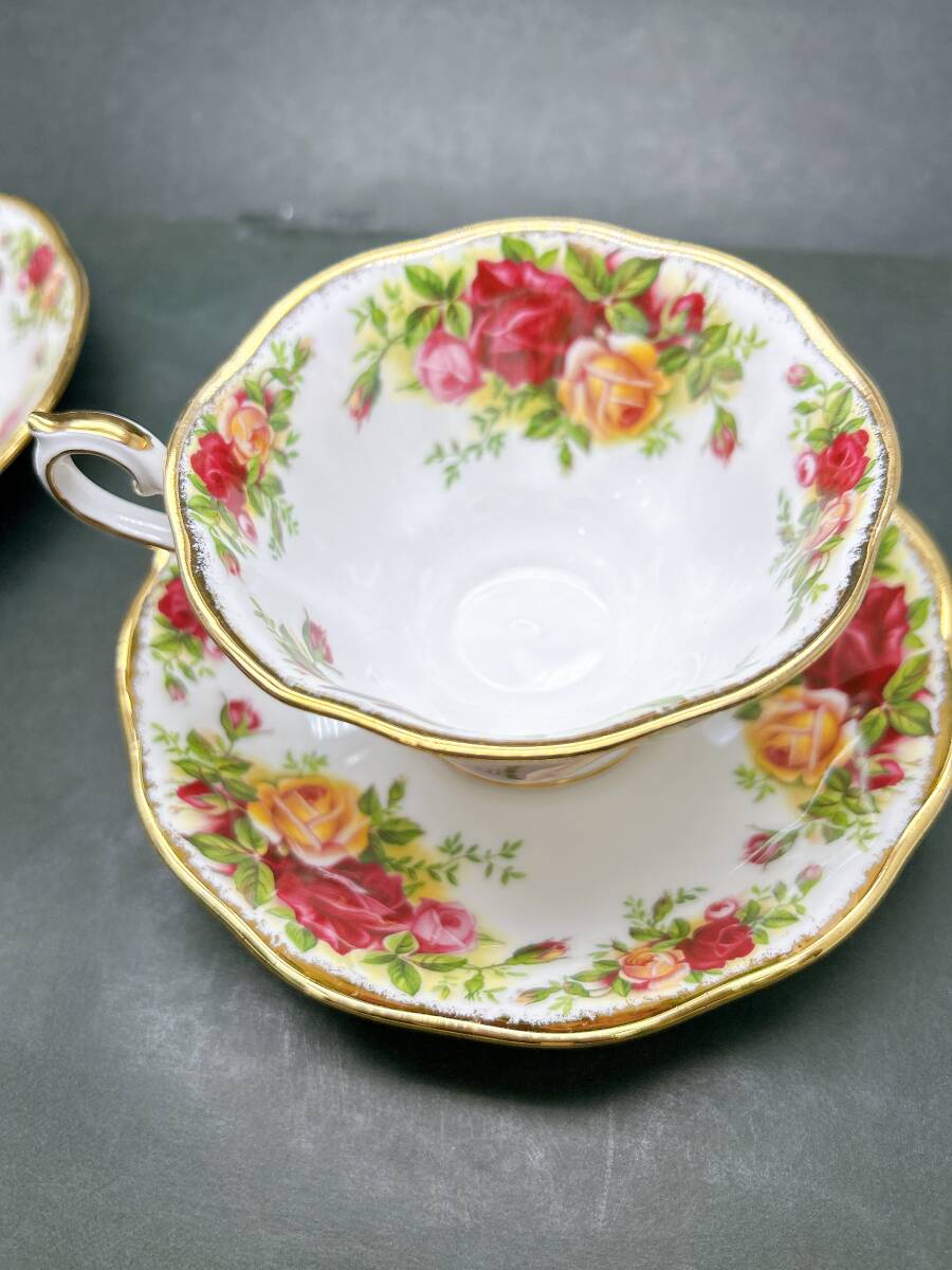 【08】ROYAL ALBERT/ロイヤルアルバート カップ&ソーサー 2客セット オールドカントリーローズ 未使用保管品_画像3