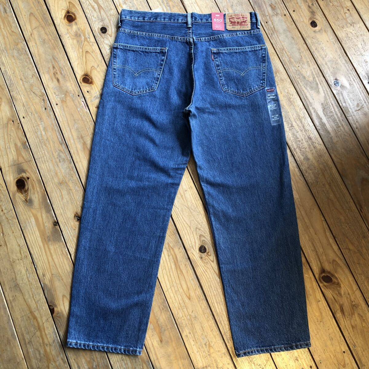 新品 Levis 550 リーバイス デニムパンツメンズ W36 L30 アメカジ ワイドテーパード ブルー ジーンズ USA古着 タグ付き未使用品 P1345の画像4