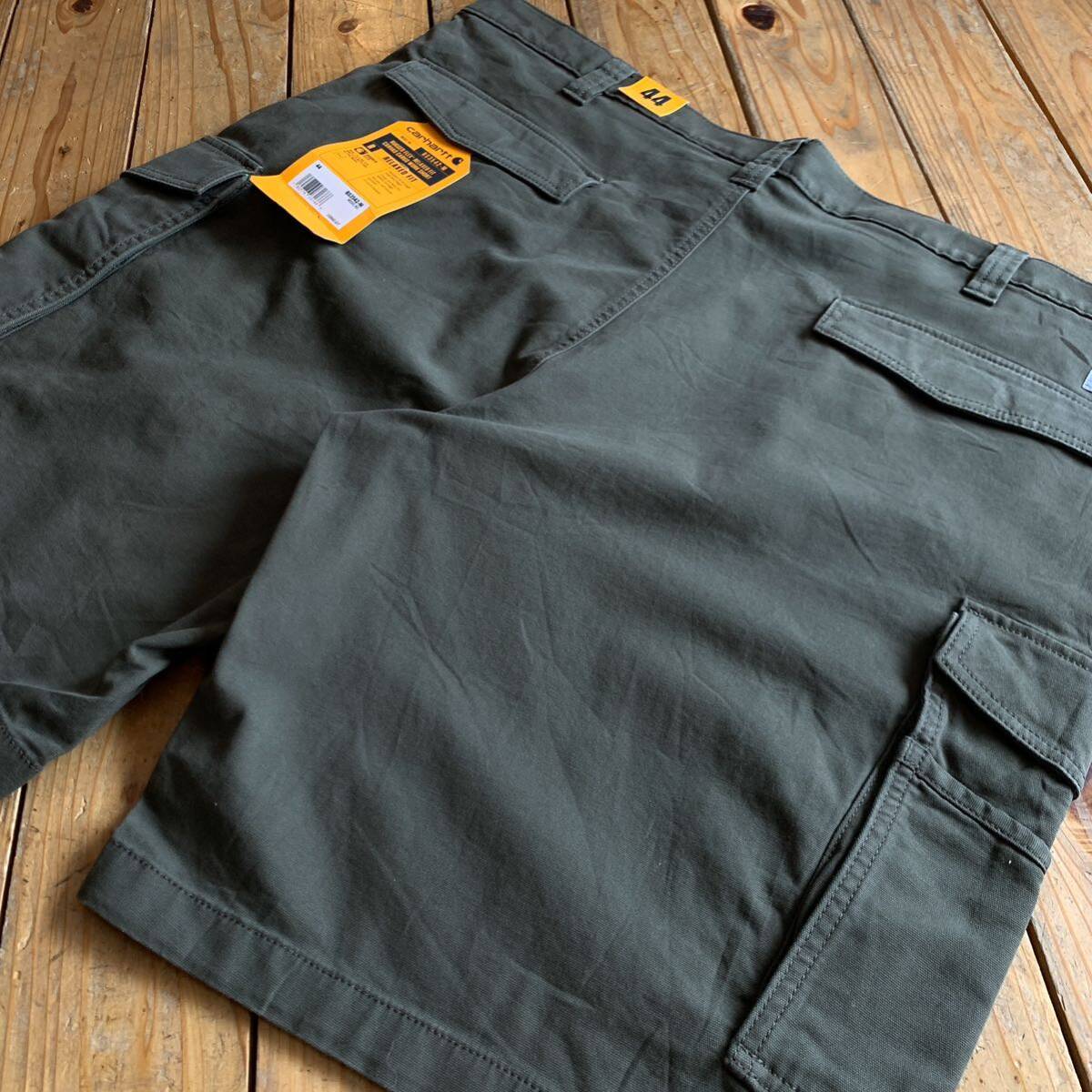 新品 カーハート Carhartt カーゴショーツ ショートパンツ メンズ 44 ビッグサイズ カーキ ワークウェア 作業着 タグ付き未使用品 P1397の画像9